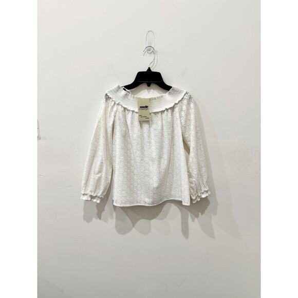 Rag and Bone Eyelet Off Shoulder Long Sleeve Blouse Top White Women's Size XS - Picture 3 of 5